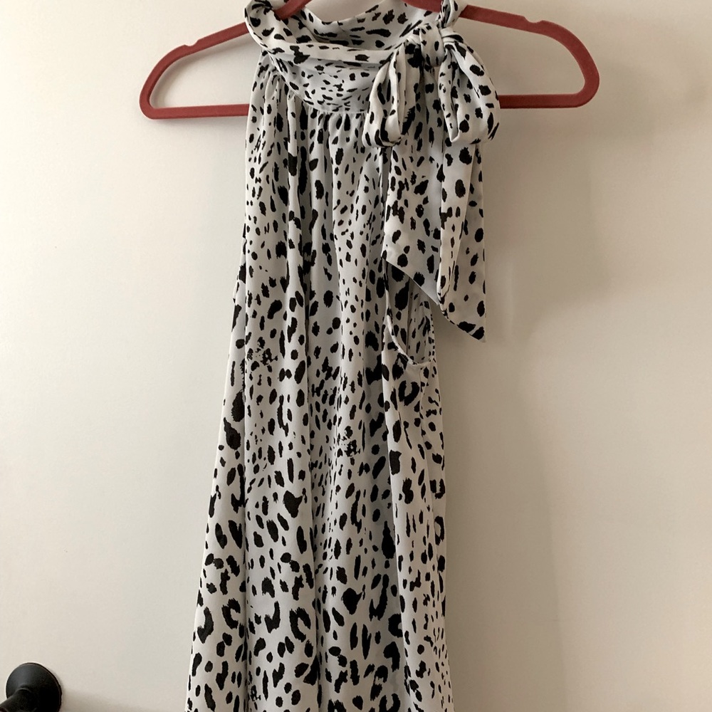 Halter Style Black and White Party Blouse